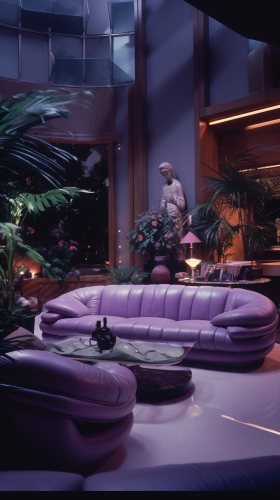 Funky luxury 1980s living room