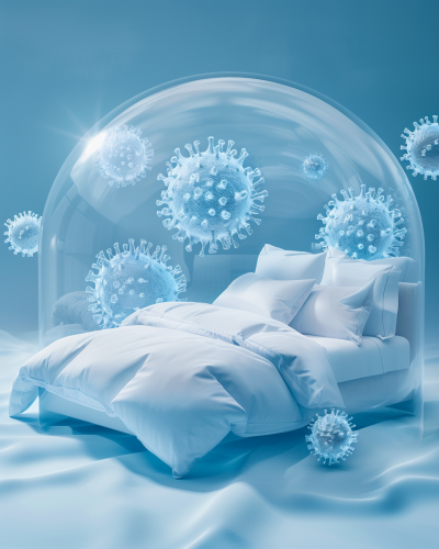 Luxurious Bed with Bacteria