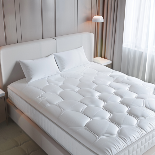 White Mattress with Pillows Bedroom