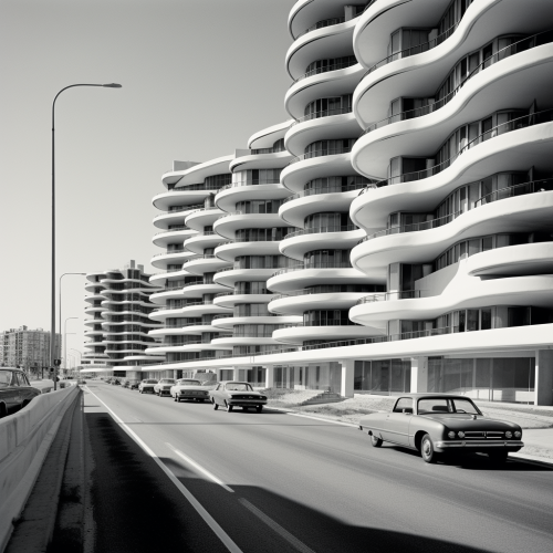 Empty luxury condos next to busy road