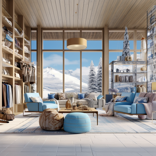 Luxury Ski Store Interior Rendering