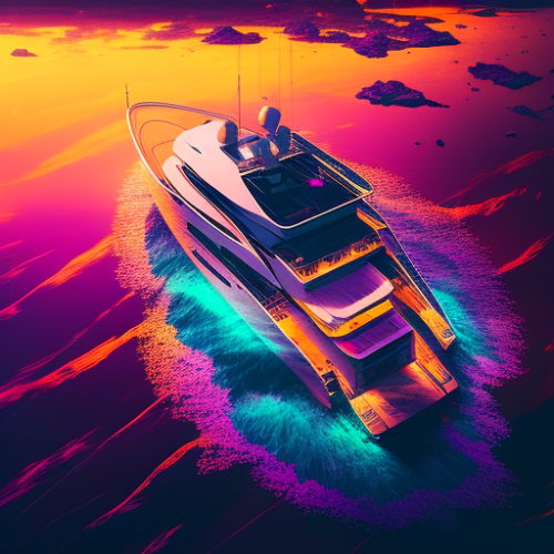 Luxury yacht sailing the Pacific Ocean