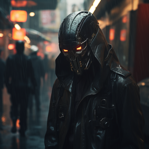 Machine learning futuristic dark ominous cyberpunk concept