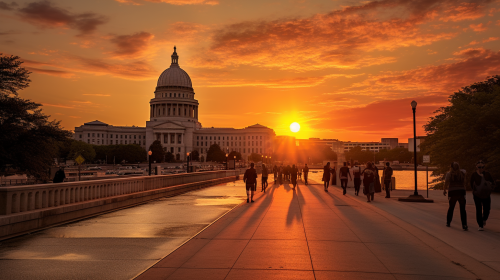 Sketchy sunrise over Madison Wisconsin Capitol Sketchy sunrise over Madison Wisconsin Capitol
