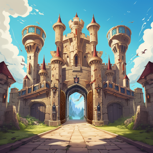 Cartoon Mushroom Castle Entry