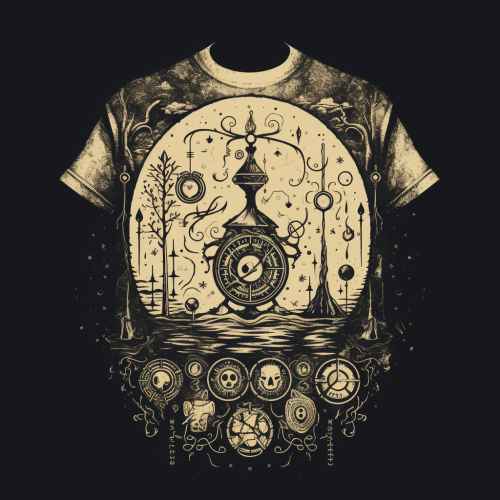 Mysterious magic runes and symbols on T-shirt