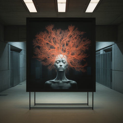 Portrait projection on magic tree coral