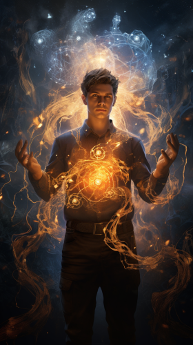 Man with Electric Energy Man with Electric Energy