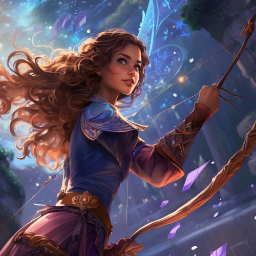 Beautiful magical bow and arrow illustration