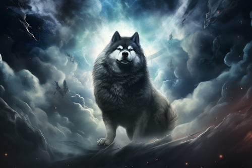 Akita Inu with Black Hole