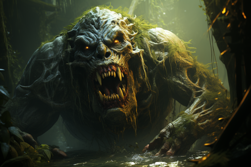 Detailed artwork of slime troll monsters