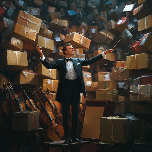 Male Conductor Leading Imaginary Orchestra Male Conductor Leading Imaginary Orchestra