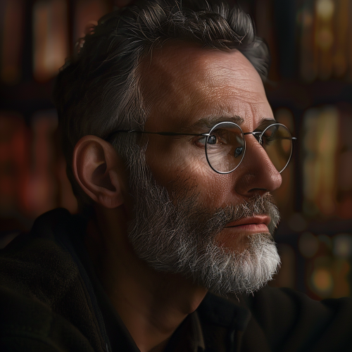 Male romance author writing book