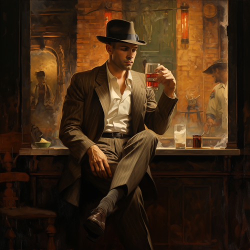 1920's man sitting at the bar