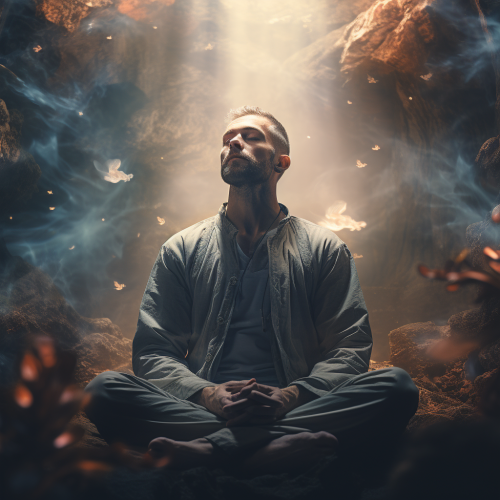 Man meditating with nourishing breath