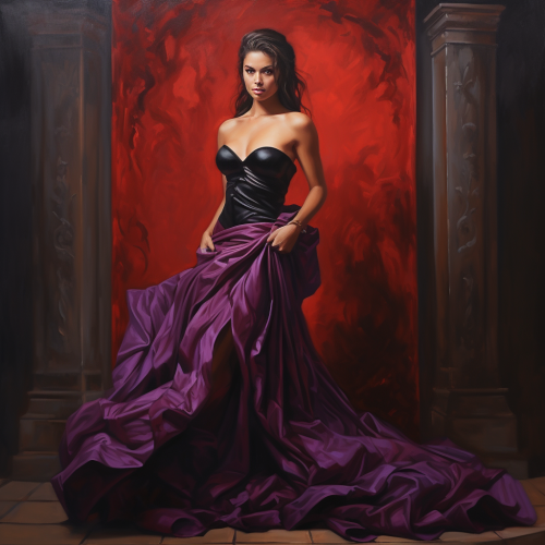 Man in Black and Red Purple Gown Artwork