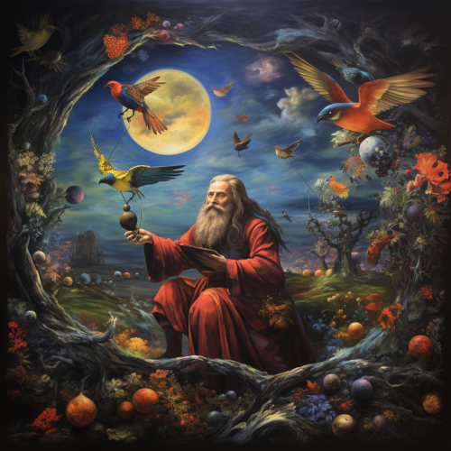 Jan Brueghel-inspired man and earth painting