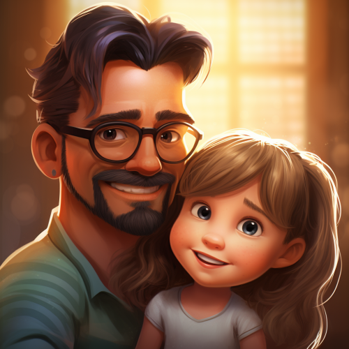 Man and granddaughter with Yorkshire Terrier