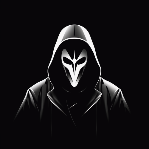 Minimalistic black and white man mask logo