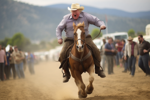 Man riding bike in image