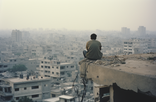 Man sitting on edge overlooking view