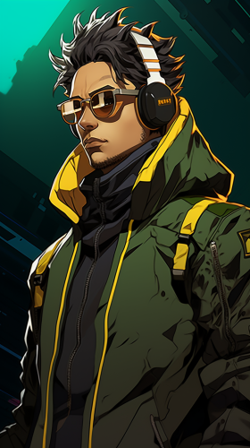 Man wearing techwear and glasses