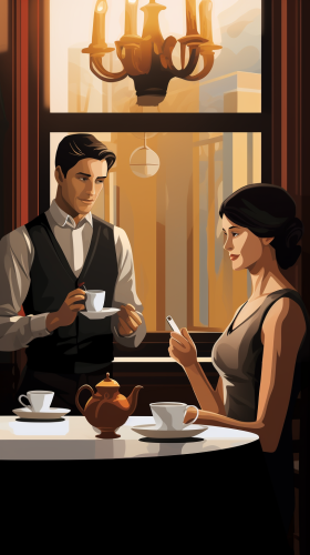 Couple enjoying pancakes and coffee at a diner
