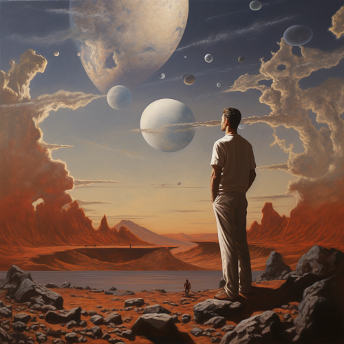 Man wondering future path