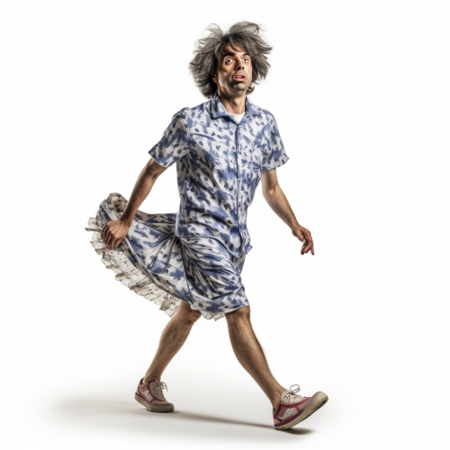 Man in Sunday Dress with Bad Wig