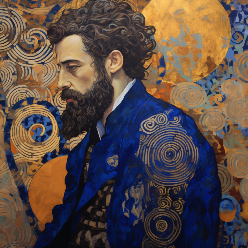 Gustav Klimt painting of a man with a beard