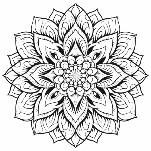 Mandala Black White Line Art Coloring Book