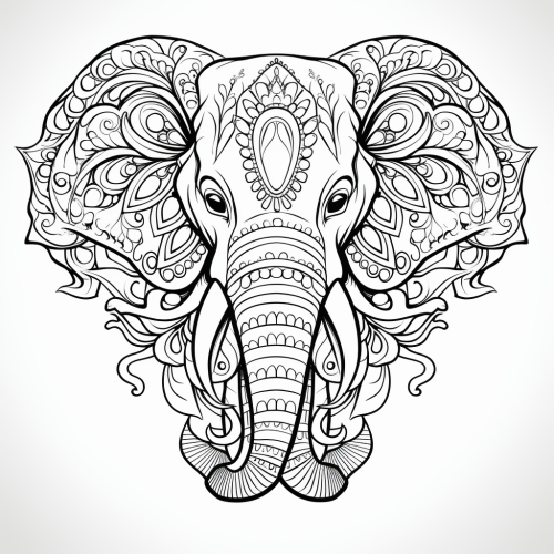 Mandala Elefante Coloring Page