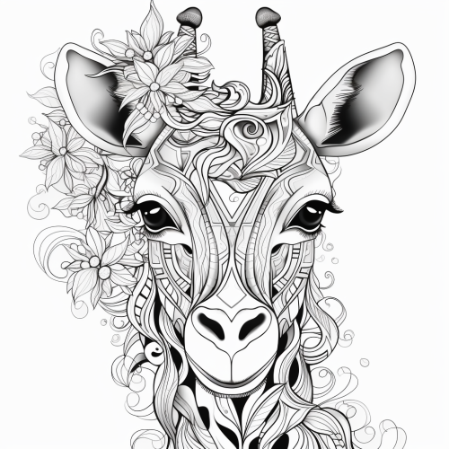 Mandala Giraffa with Long Eyelashes