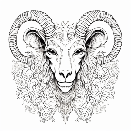 Symmetrical Mandala Goat Face