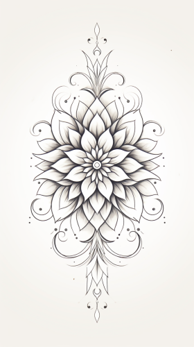 Simplified digital mandala tattoo design