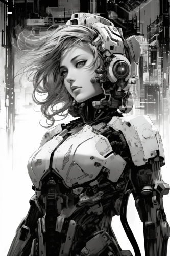 Gunnm manga with mechas and cyborgs