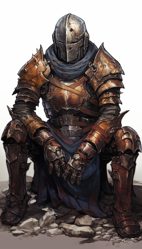Manga otter knight resting in armor Manga otter knight resting in armor