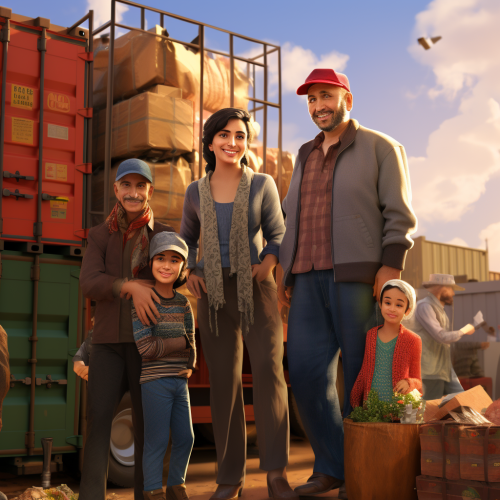 Happy Turkish Farmer Family at Manufacturing Facility