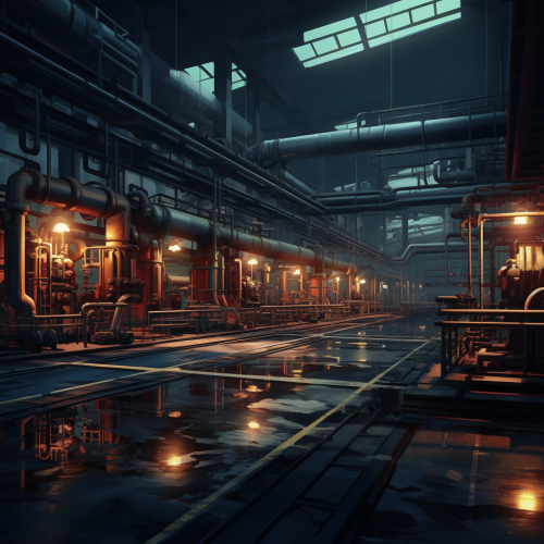 Modern manufacturing facility interior