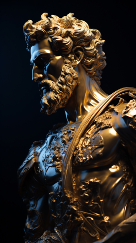 Statue of Marco Aurelio in thoughtful pose