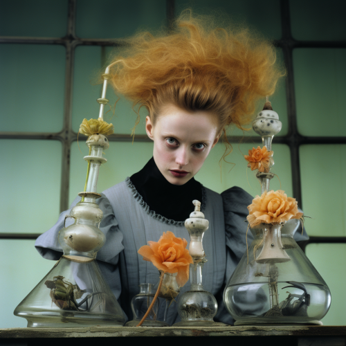 Marie Curie in High Concept Editorial Photo