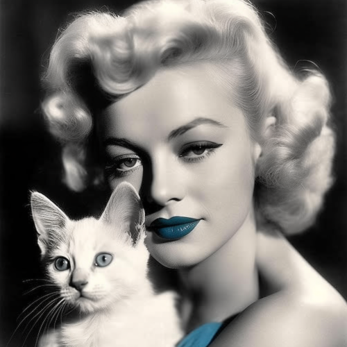 Marilyn Monroe cat with blue eyes