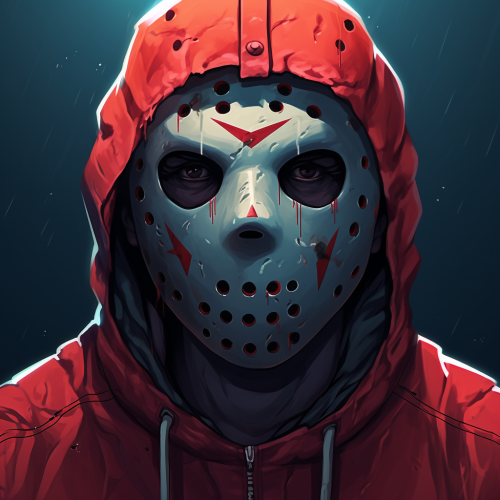 Mario dressed as Jason in Friday 13th
