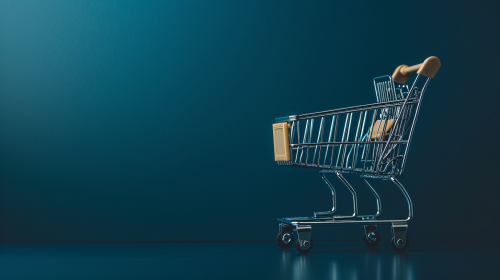 Marketing concept on navy blue background