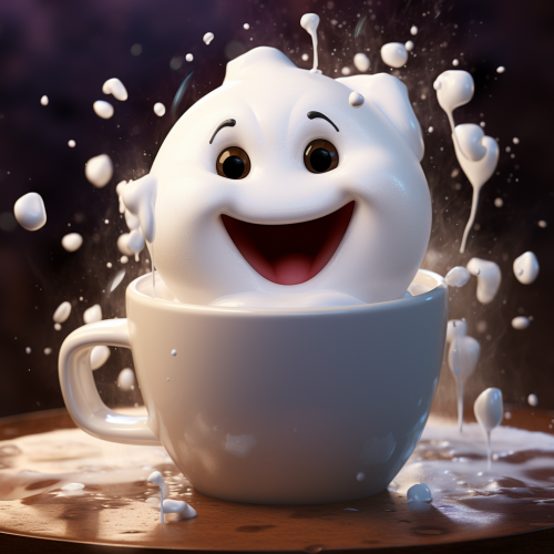Cute Marshmallow Man Enjoying Hot Chocolate