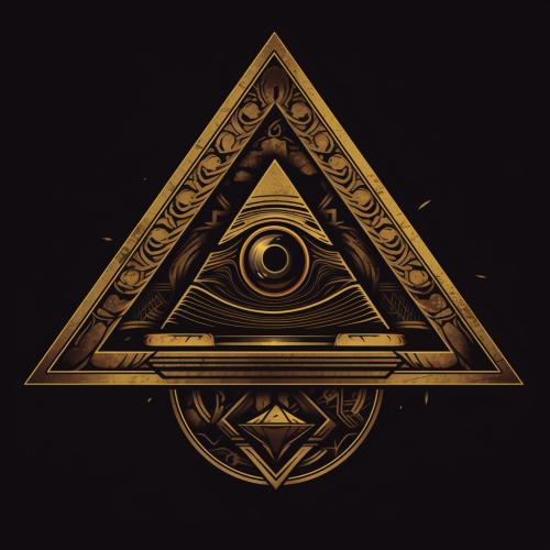 Masonic pyramid money symbol in minimalist design