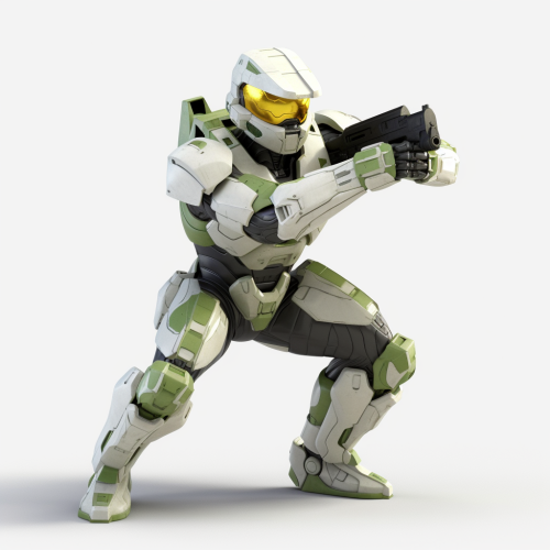 Master Chief 3D Battle Pose Image