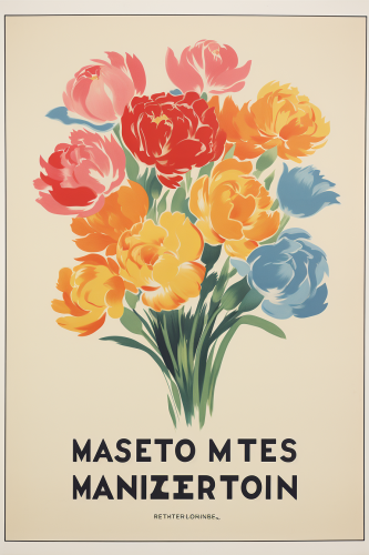 Colorful Matisse-style carnation flower market