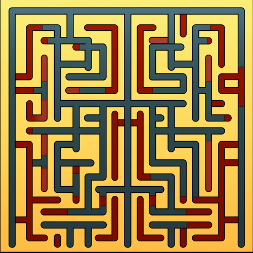 Maze path with exit and tesla