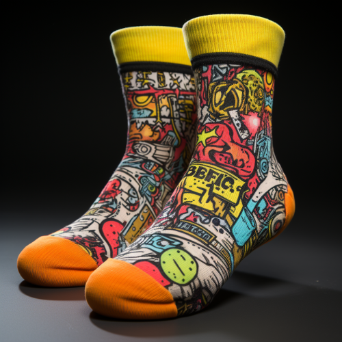 Stylish McDonalds cyberpunk horror socks